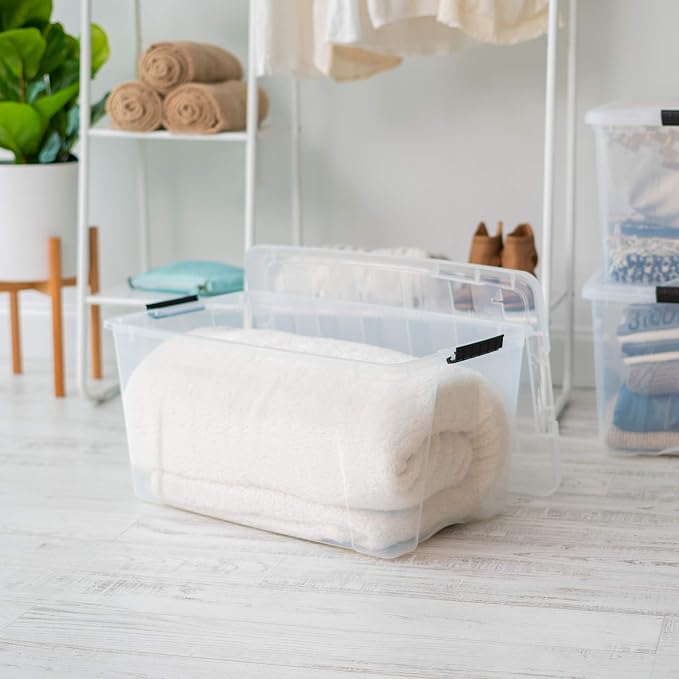 IRIS USA 72 Qt Stackable Plastic Storage Bins