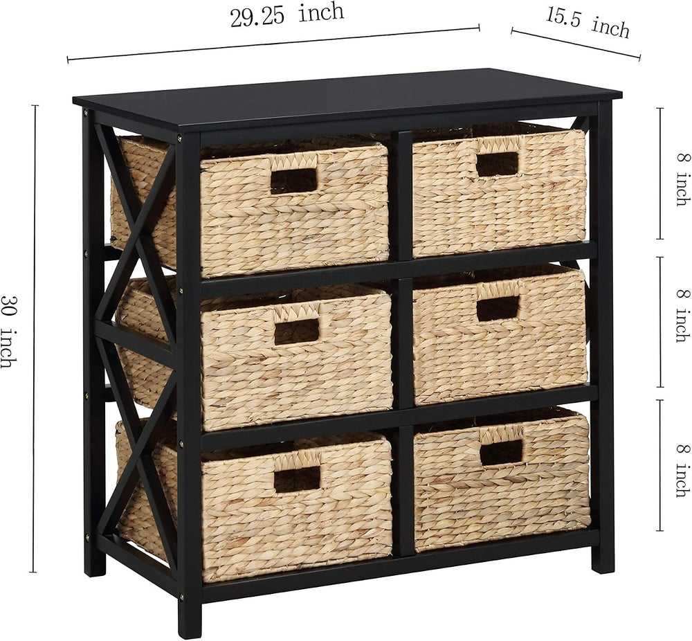 eHemco 3 Tier X-Side End Storage Cabinet, Black