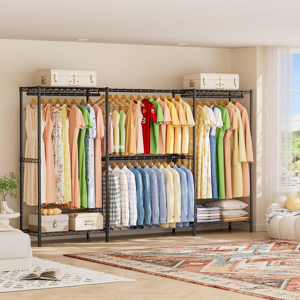 SINGAYE Heavy Duty Portable Closet Metal Clothes Racks Wardrobe with Shelf