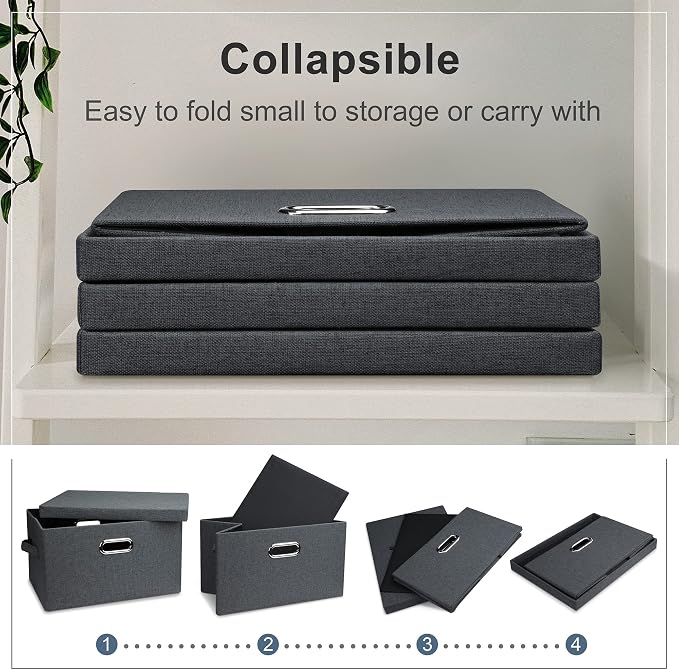 Medium 15" 21 Quart Collapsible Stackable Storage Bins