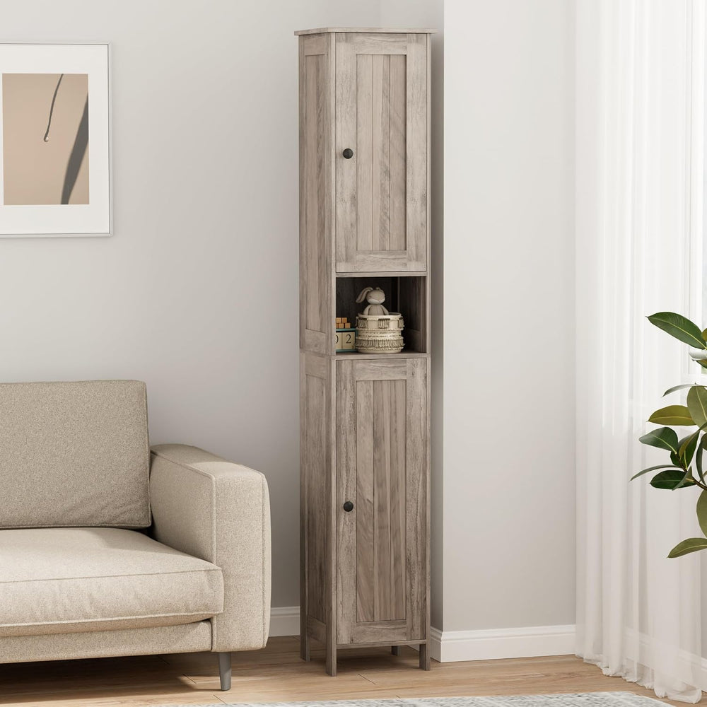 Homleke Tall Bathroom Storage Cabinet with 2 Doors, Slim Bathroom Cabinet