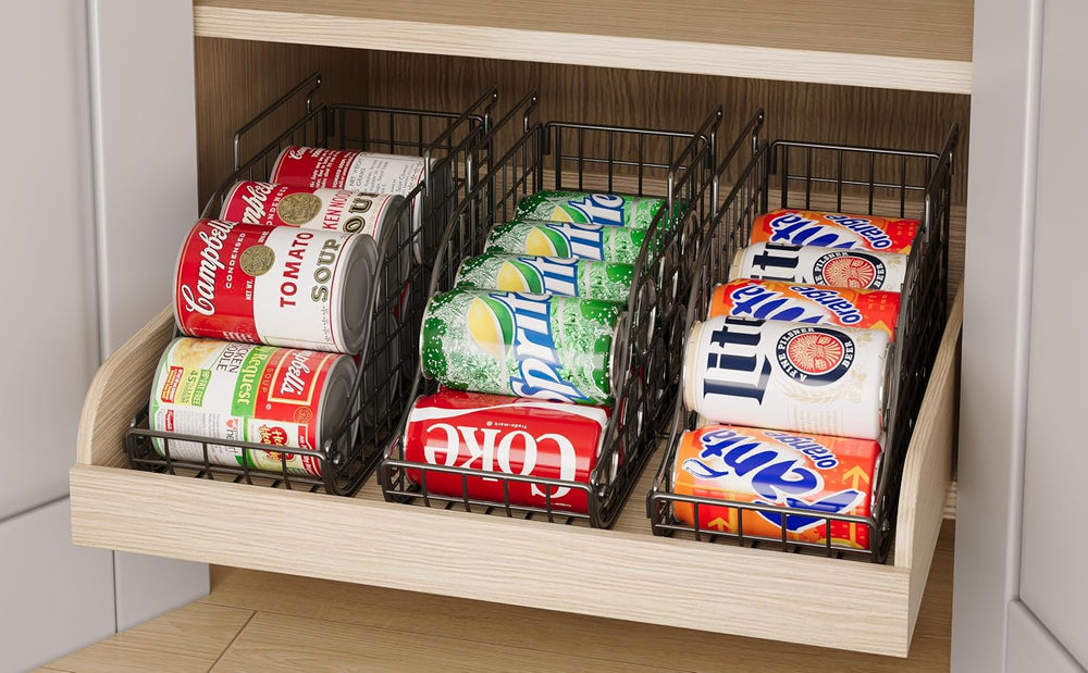 6 Pack Stackable Can Organizer for Pantry Cabinet Food Storage