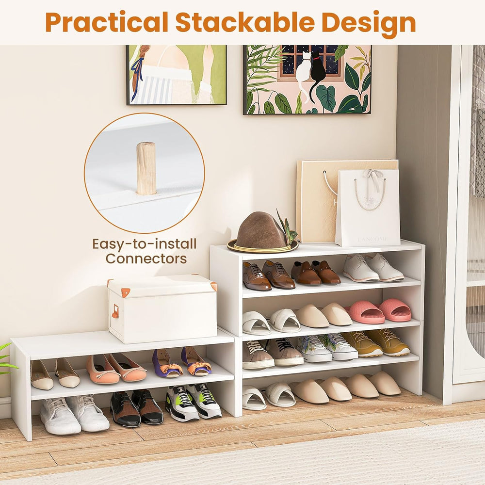 GOFLAME 6-Tier Shoe Rack, Stackable Shoe Storage Organizer, Freestanding Mode...