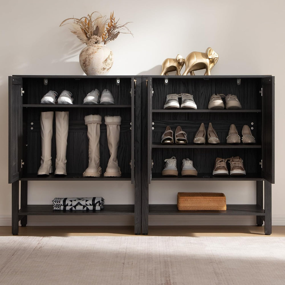 SICOTAS Shoe Storage Cabinet for Entryway, 5 Tier, 2 Pieces