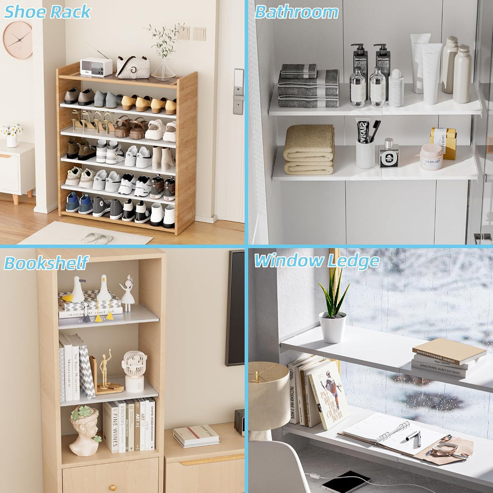 Expandable Closet Tension Shelf Organizers, 1 Pack Cabinet Rack Storage for W...