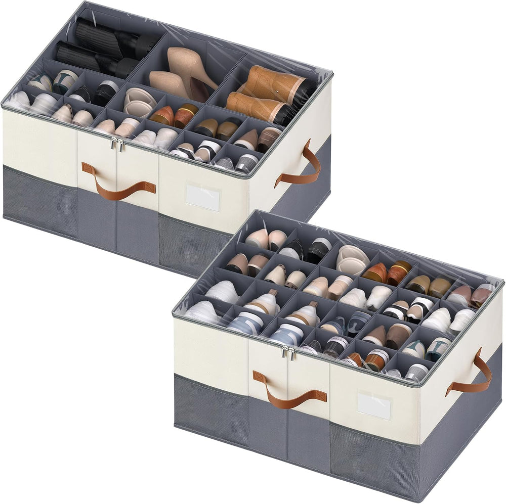 Shoe Organizer for Closet, Adjustable Storage Box Holds 48 Pairs