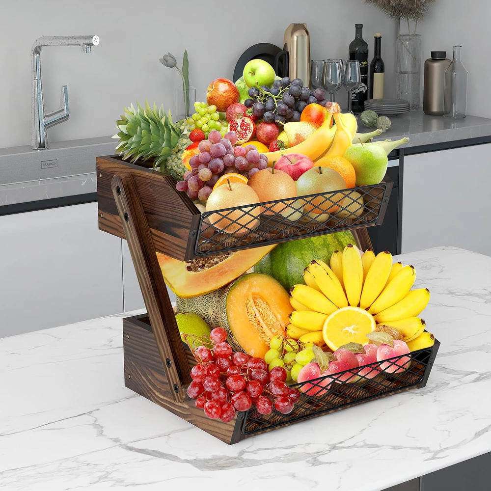 Dorhors Fruit Basket for Kitchen Counter Organizer,Fruit Bowl Stand Storage