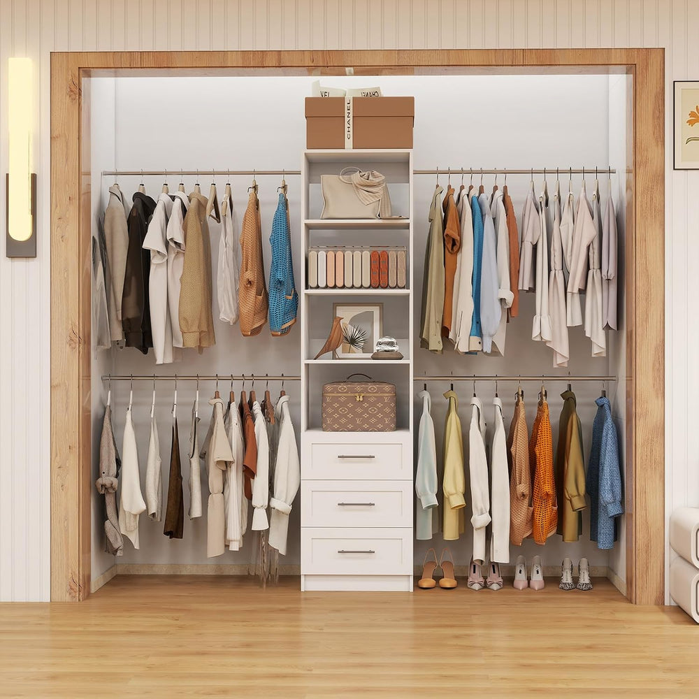 Closet System with Drawers, 5FT-9FT Custom Closet Organizer System 114.9"...