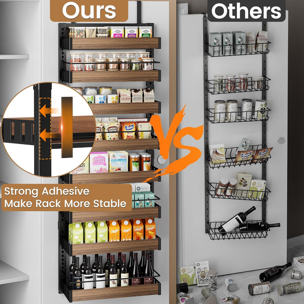 POKIPO 8 Tier Over The Door Pantry Organizer, 2 IN 1 Wall Mount or Hanging Sp...
