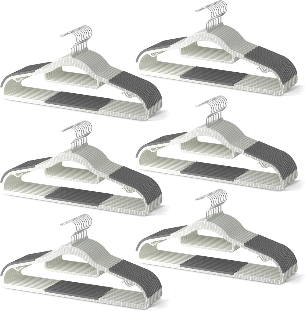 60 Pack Heavy Duty Plastic Hangers, Non Slip Clothes Hangers with Rubber Pads...