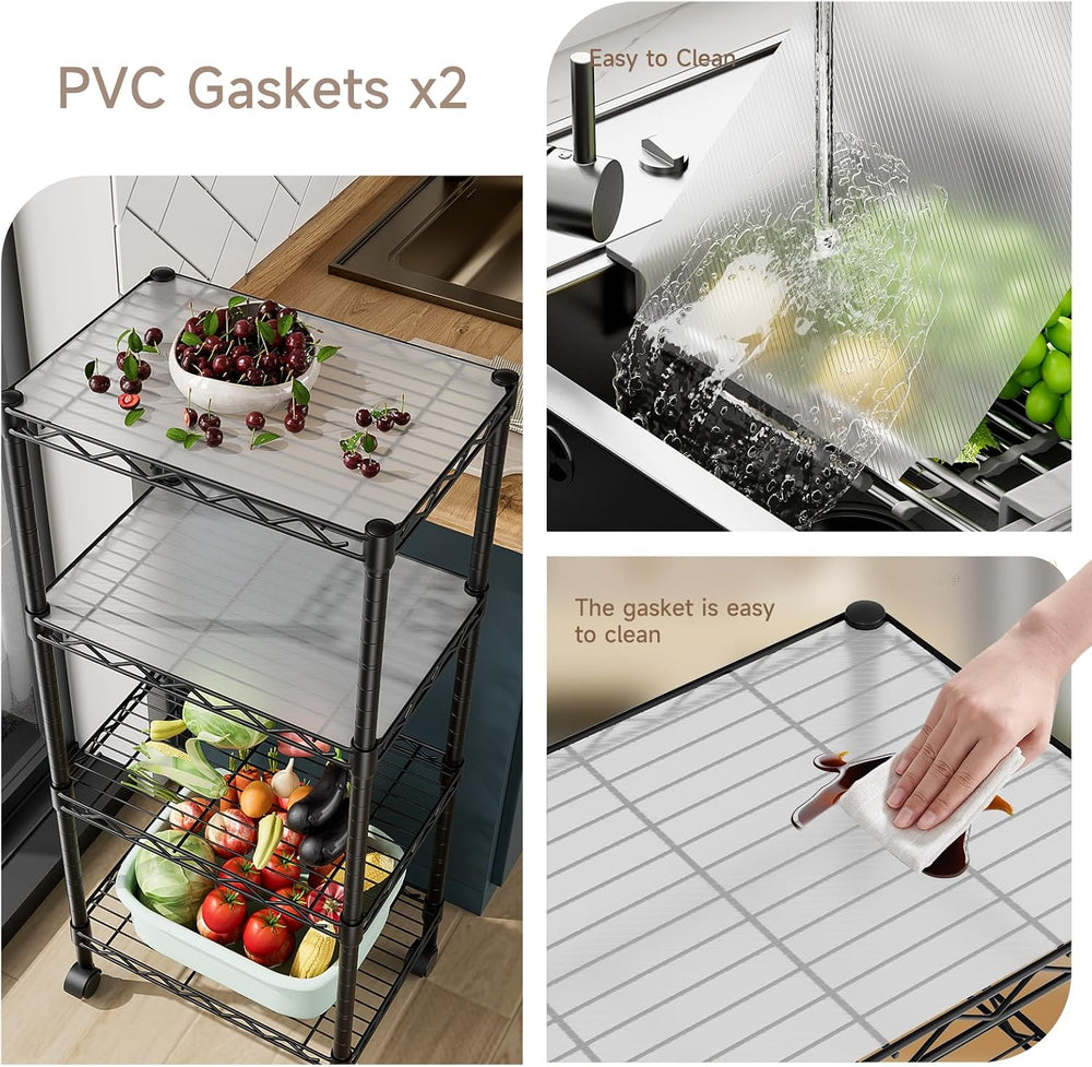 Golpart 4Tier Adjustable Storage Shelves Metal Wire Shelving Standing Shelf