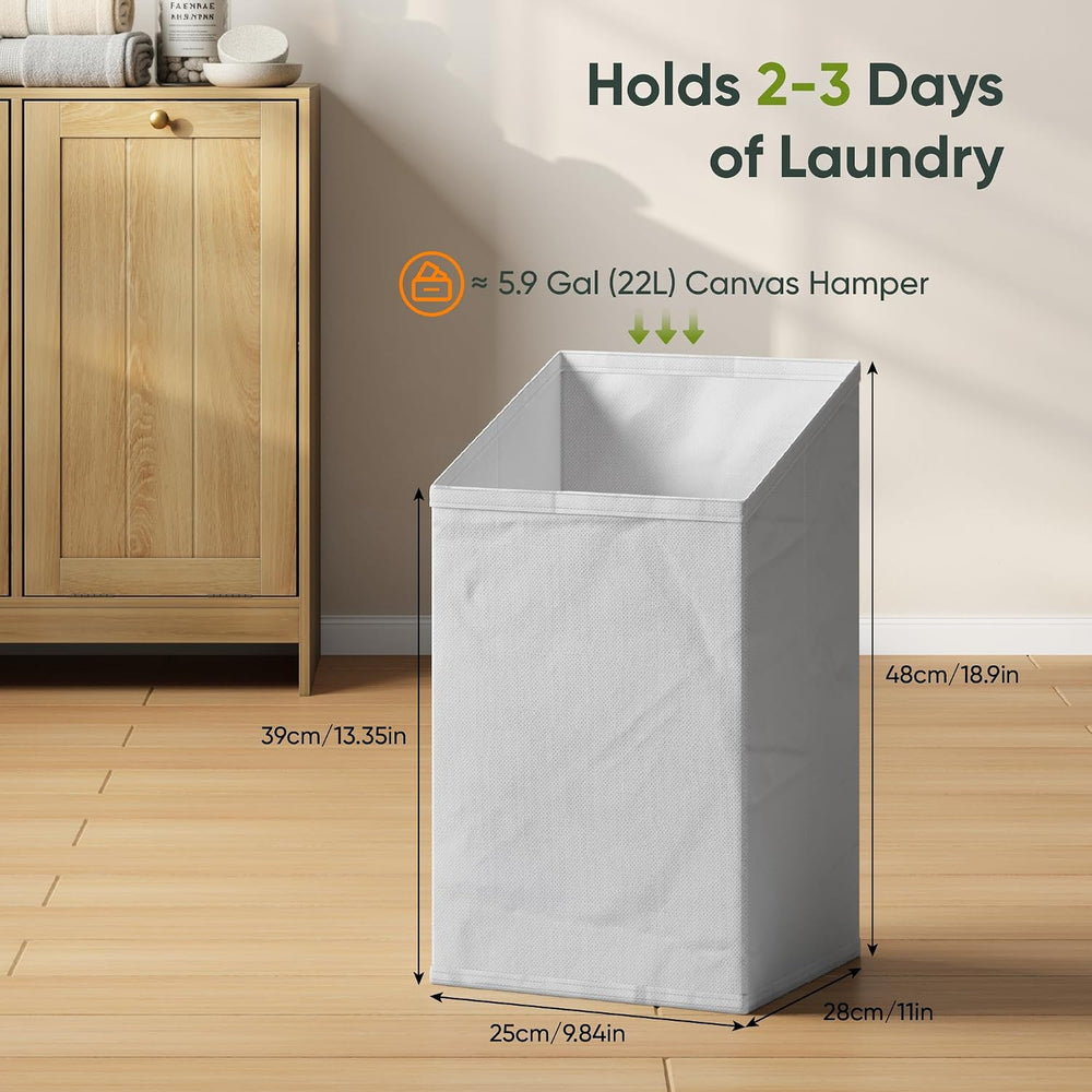 Smart FENDEE Double Tilt Out Laundry Hamper Cabinet, Small Hidden Trash Cabin...