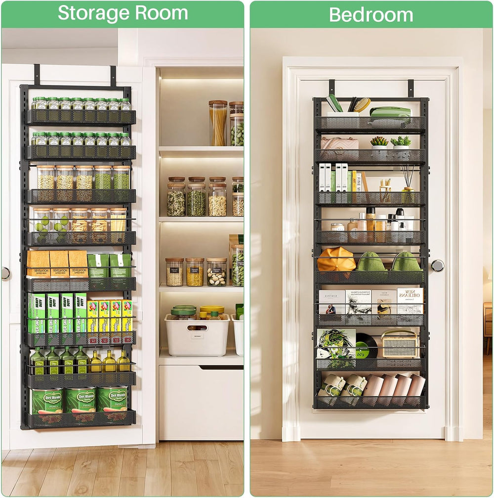 SAYZH 8 Tiers Over the Door Pantry Organizer,17.2"W x 6.2"D x 69.2&...