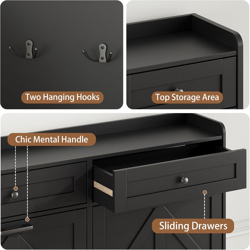 Shoe Cabinet with 4 Flip Drawers & 2 Top Drawers, 43" Tall Freestand...