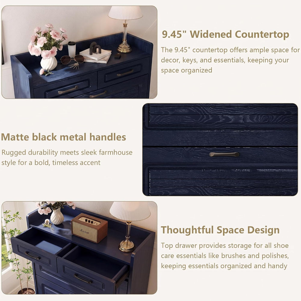 Shoe Cabinet for Entryway with 3 Flip Drawers & 2 Top Drawers
