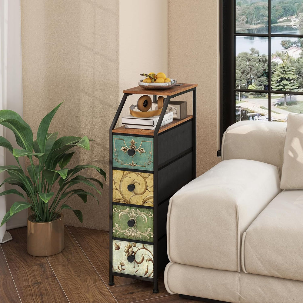 Tohomeor Narrow Dresser Tall Skinny Storage Tower Vertical Slim Chest of Draw...