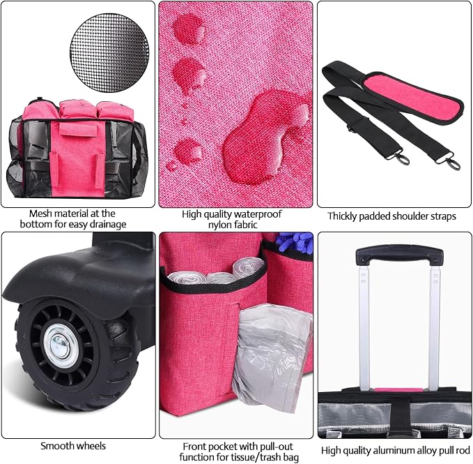 Extra Large Rolling Cleaning Caddy Bag