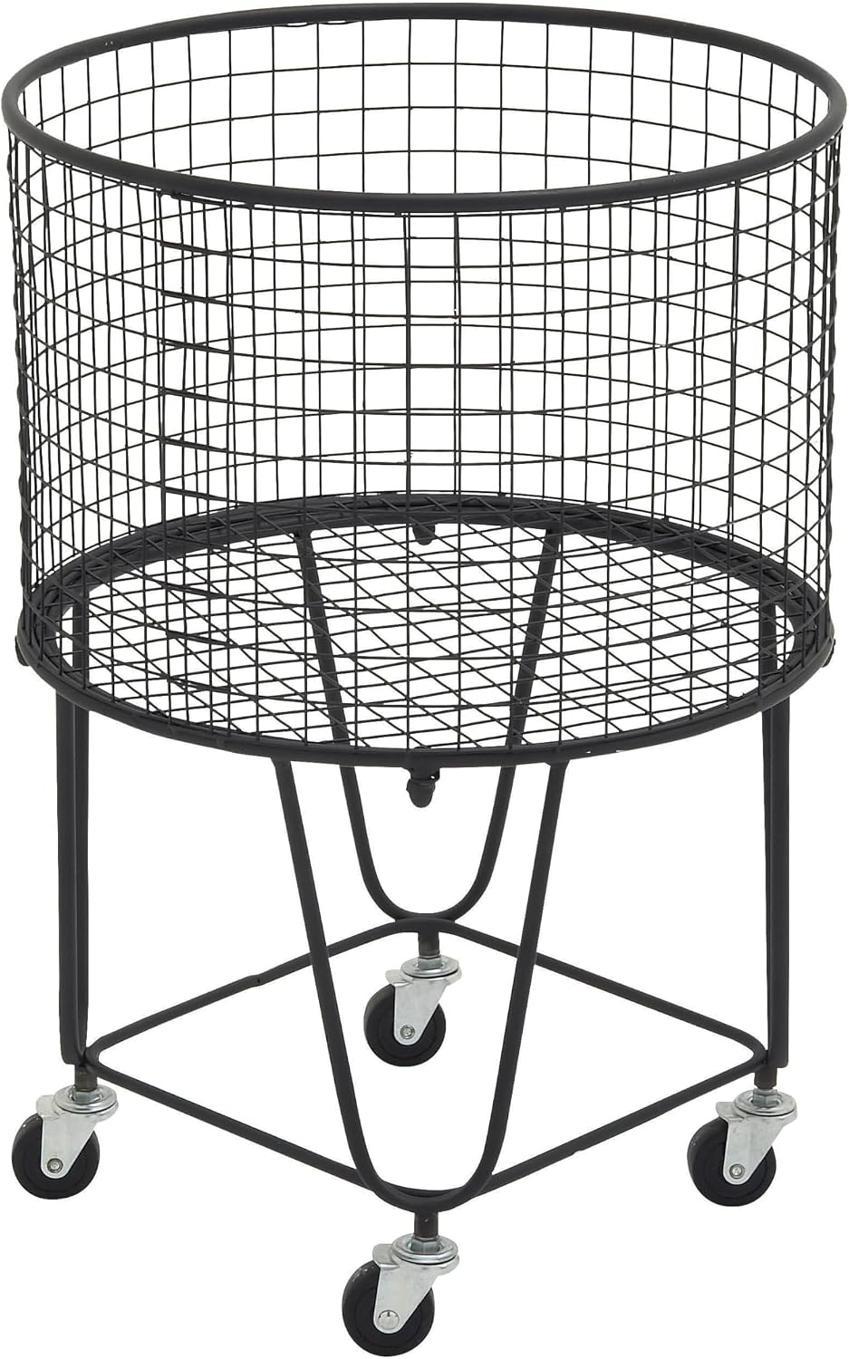 CosmoLiving by Cosmopolitan Metal Storage Cart Deep Set Rolling Mesh Laundry ...