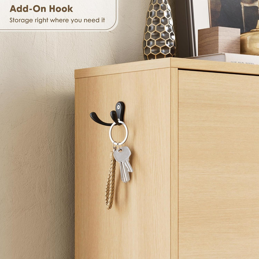 Nicetree Shoe Storage Cabinet with 2 Flip Drawers, Slim Shoe Cabinet, Hidden ...