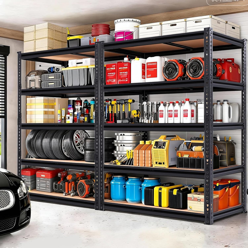 Heavy Duty Garage Shelving,5-Tier Metal Storage Shelves,2400LBS Shelving Unit...