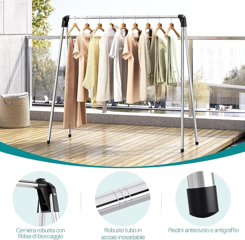 KINGRACK Folding Washing Rack, Stand Dryer Made of Stainless Steel