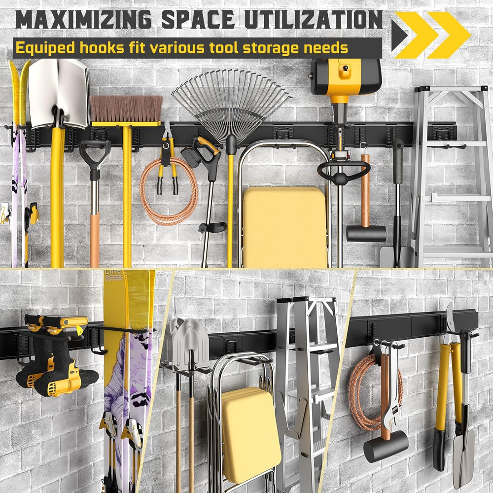 64" Garage Wall Tool Organizer, 900 Lbs Heavy Duty Steel Garden Tool Sto...