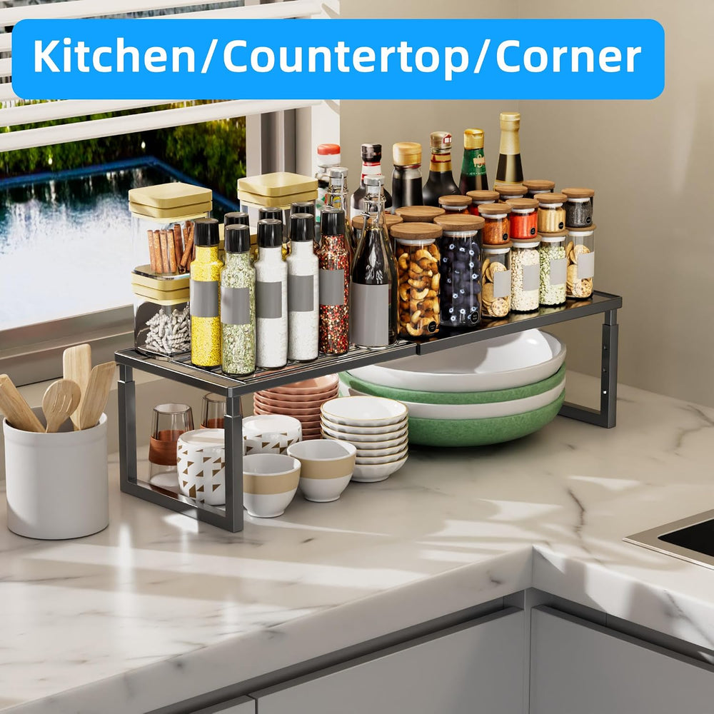Cabinet Shelves, 2 Pack Stackable Shelves for Pantry Storage