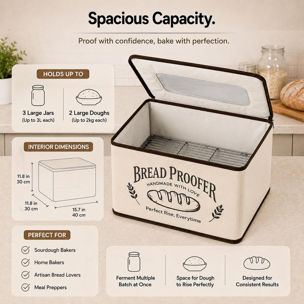 CasaChic Bread Proofing Box Kit - Folding Dough Proofer - Foldable Sourdough ...