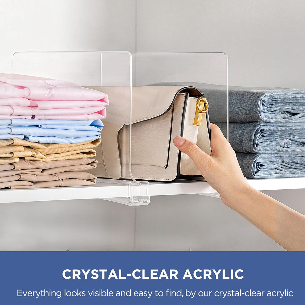 HBlife 36 Pack Clear Shelf Dividers, Vertical Purse Organizer for Closet Perf...