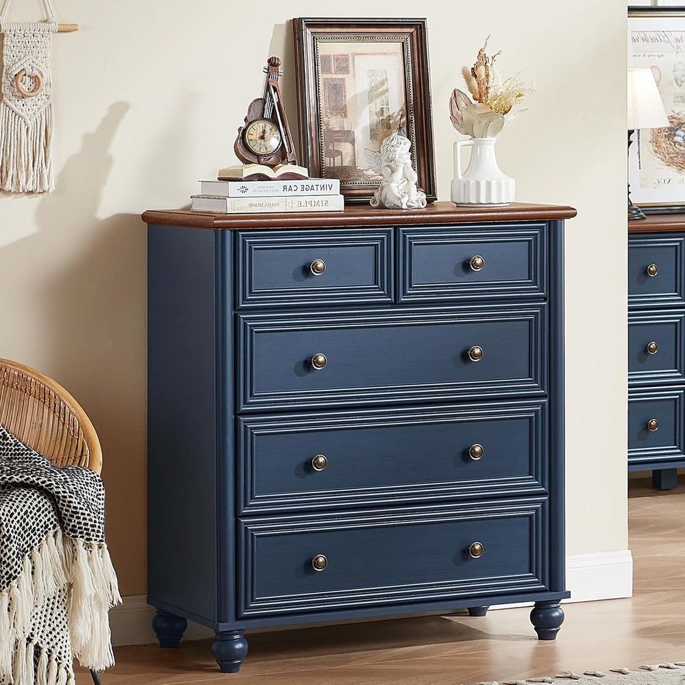 RWYHG Farmhouse 5 Drawer Dresser for Bedroom, 35.5" Small Dressers
