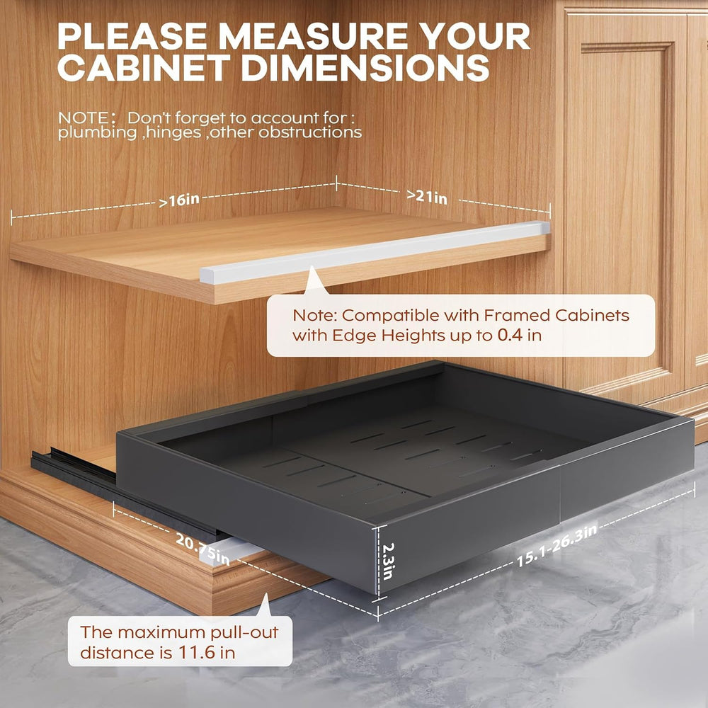 Seinloes 2 Pack Expandable (15.1"-26.3") Pull Out Cabinet Organizer...