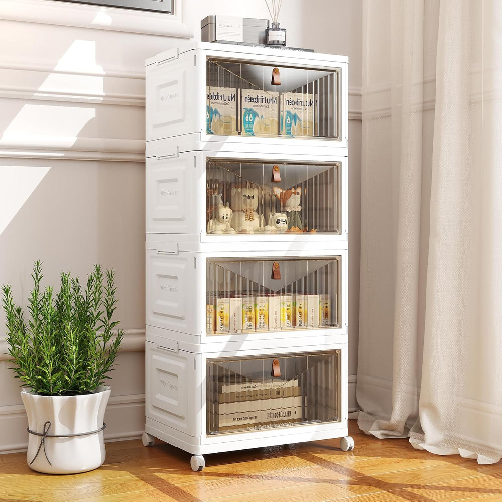 Wise Oannes Closet Organizers and storage with Wheels, 23QT White