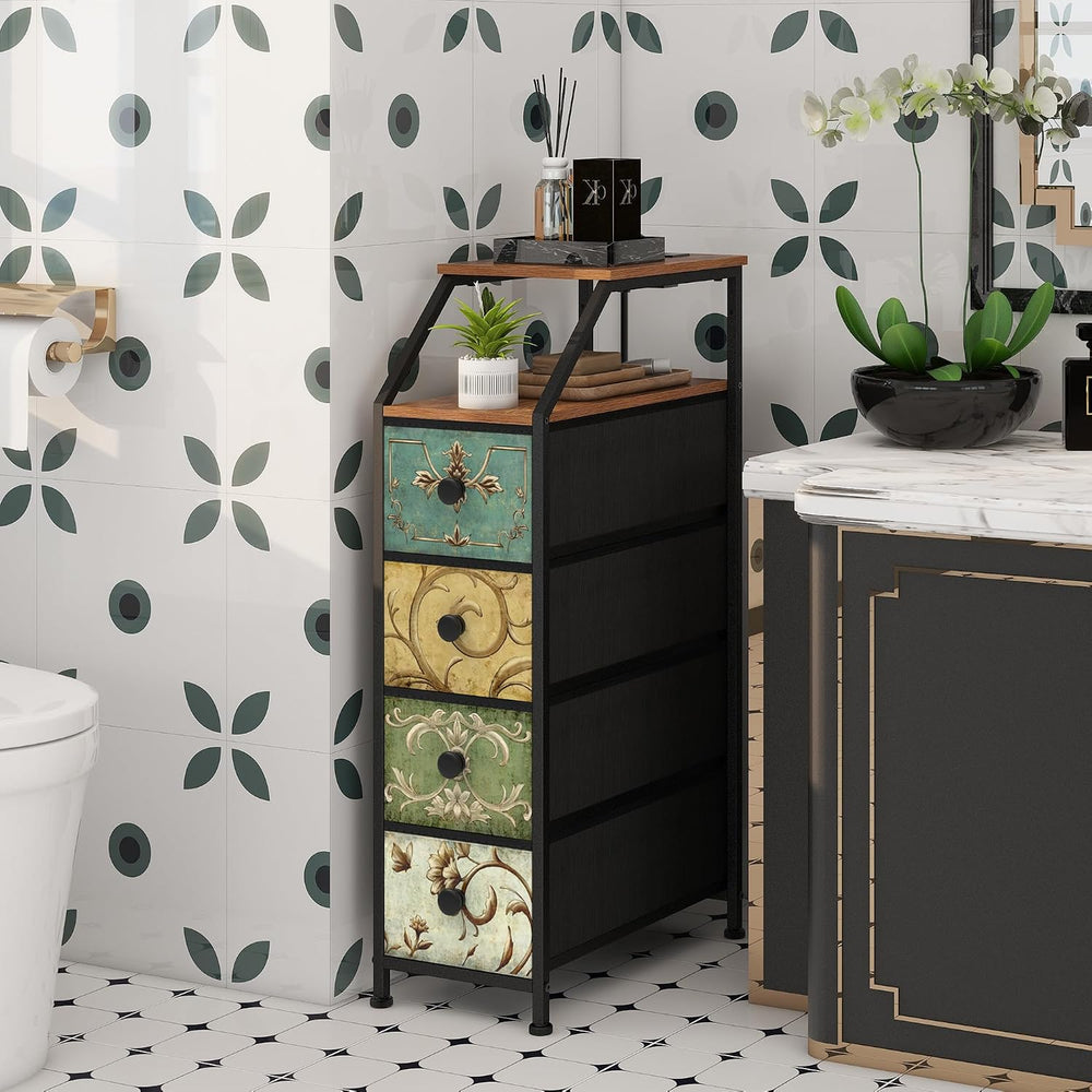 Tohomeor Narrow Dresser Tall Skinny Storage Tower Vertical Slim Chest of Draw...