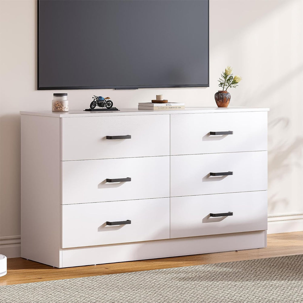 Bigbiglife Wood Dresser for Bedroom, 6 Drawer Double Dresser, Modern Chest of...