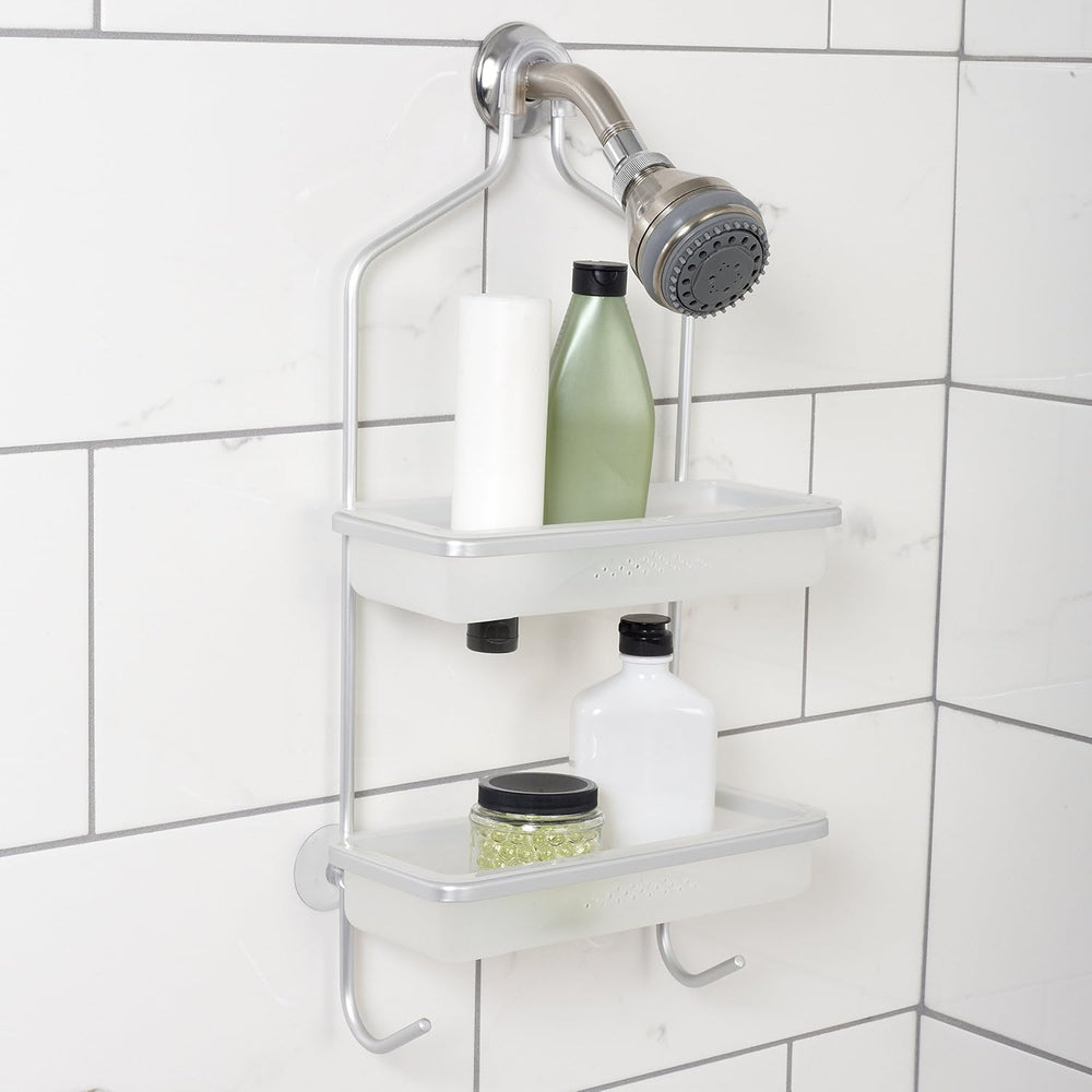 Zenna Home 7403ALK, NeverRust Aluminum Shower Caddy, Satin Chrome