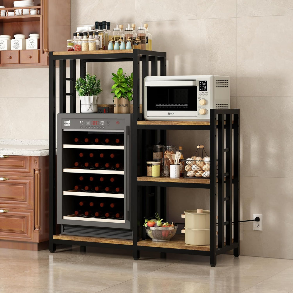 6-Tier Kitchen Baker's Rack with Power Outlet, Microwave Oven Stand with ...