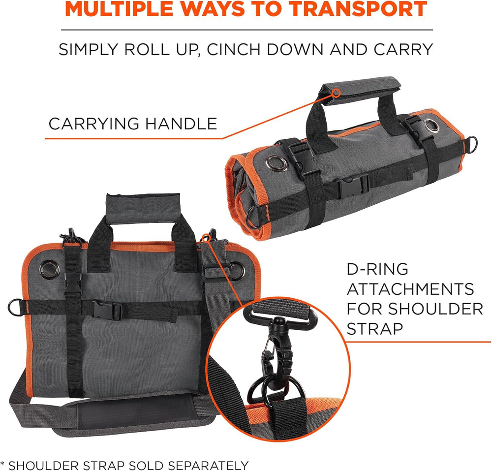 Ergodyne Arsenal 5874 Roll Up Tool Bag with Clear Zippered Pockets, Tool Orga...