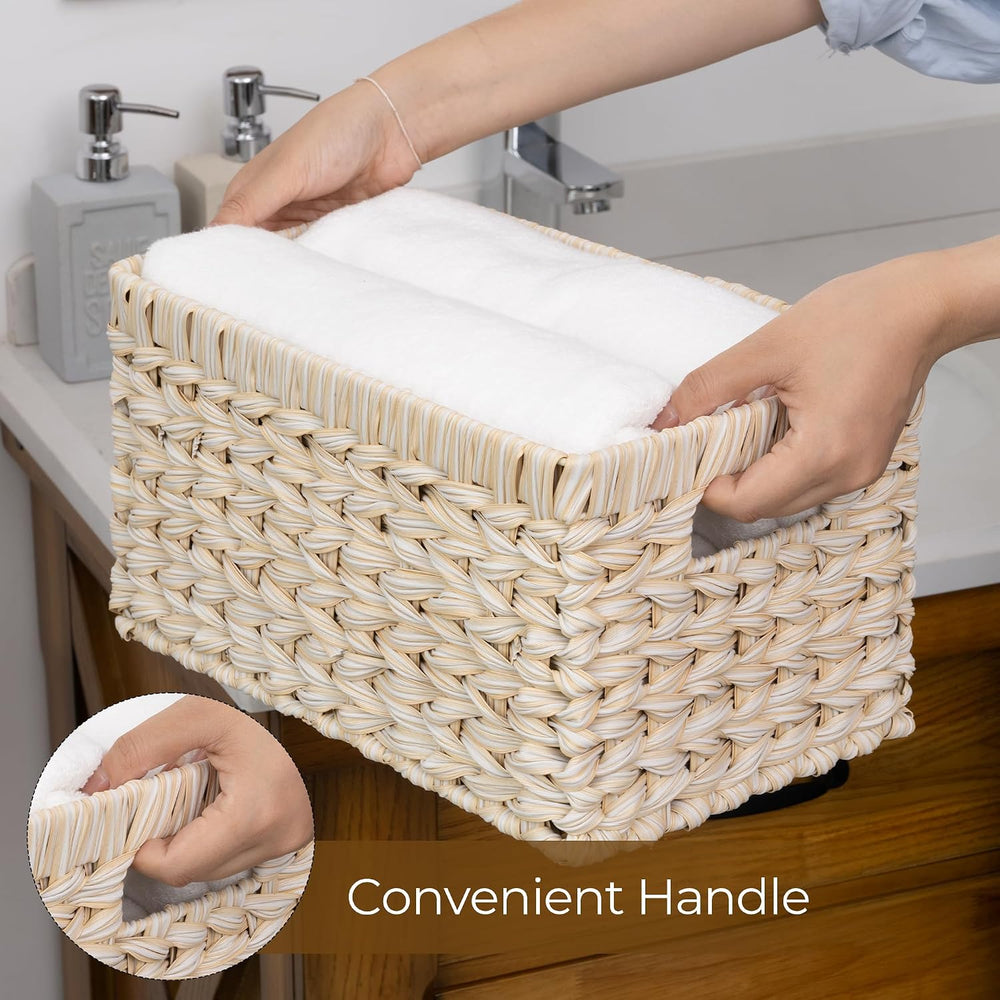 GRANNY SAYS White Wicker Baskets for Storage, Wicker Storage Baskets,2-Pack