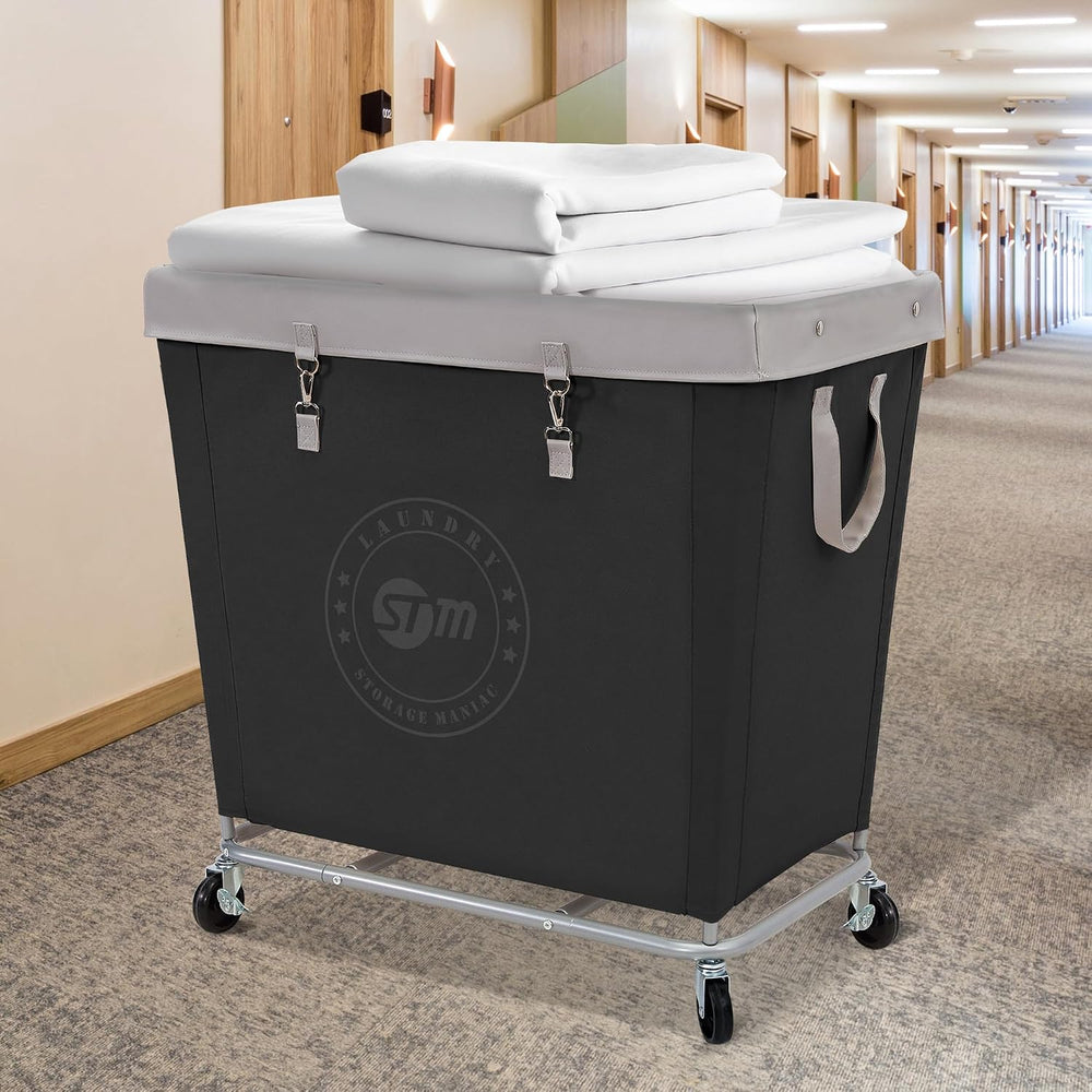 STORAGE MANIAC Commercial Laundry Hamper with Heavy Duty Steel Frame, 320 L I...