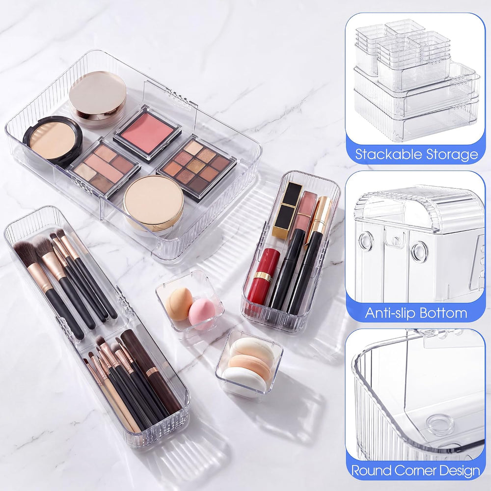 Aneco 20Pcs Extendable Drawer Organizer 4-Size Expandable Drawer Organizer