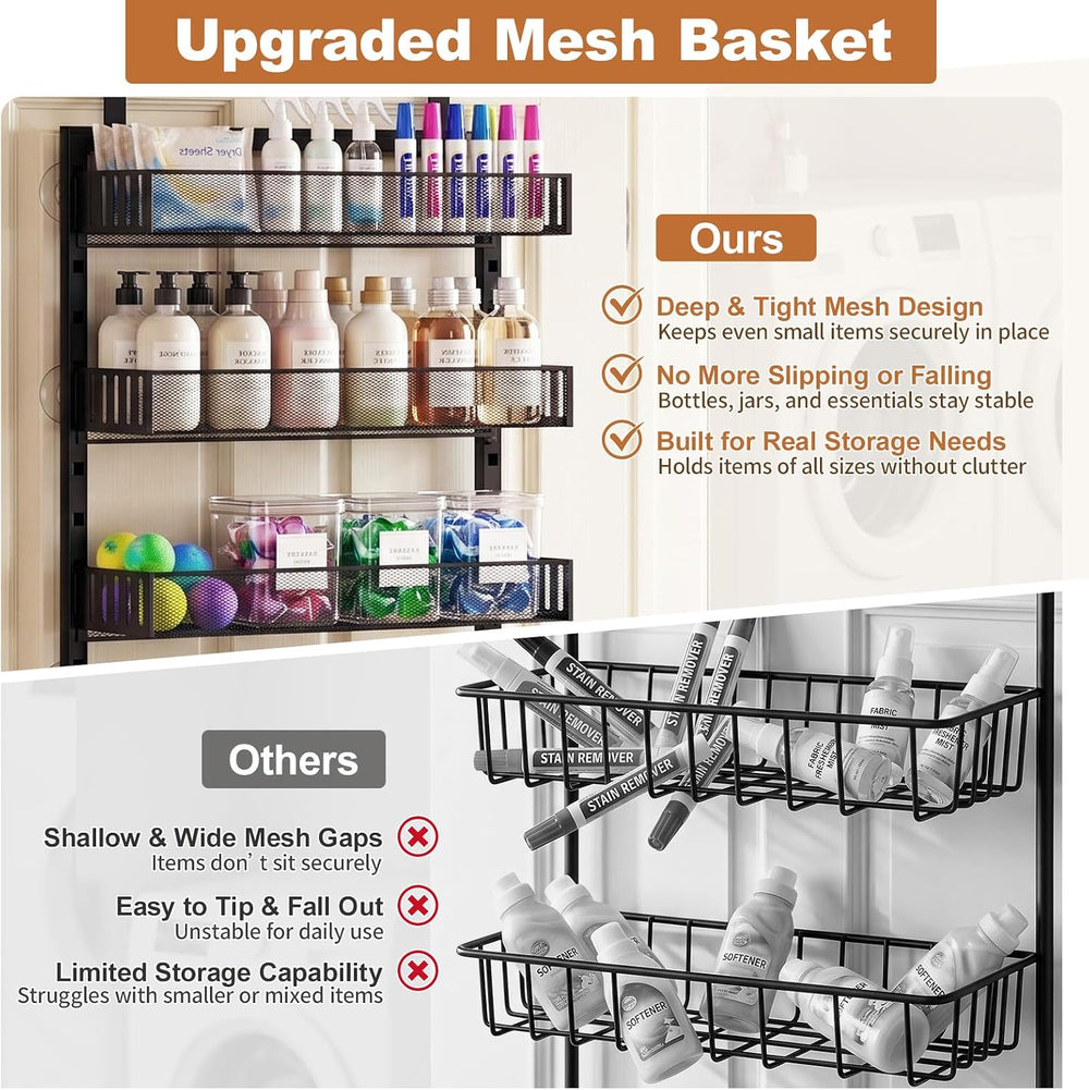 Over the Door Pantry Organizer, 8-Tier Heavy-Duty Door Spice Rack with Mesh B...