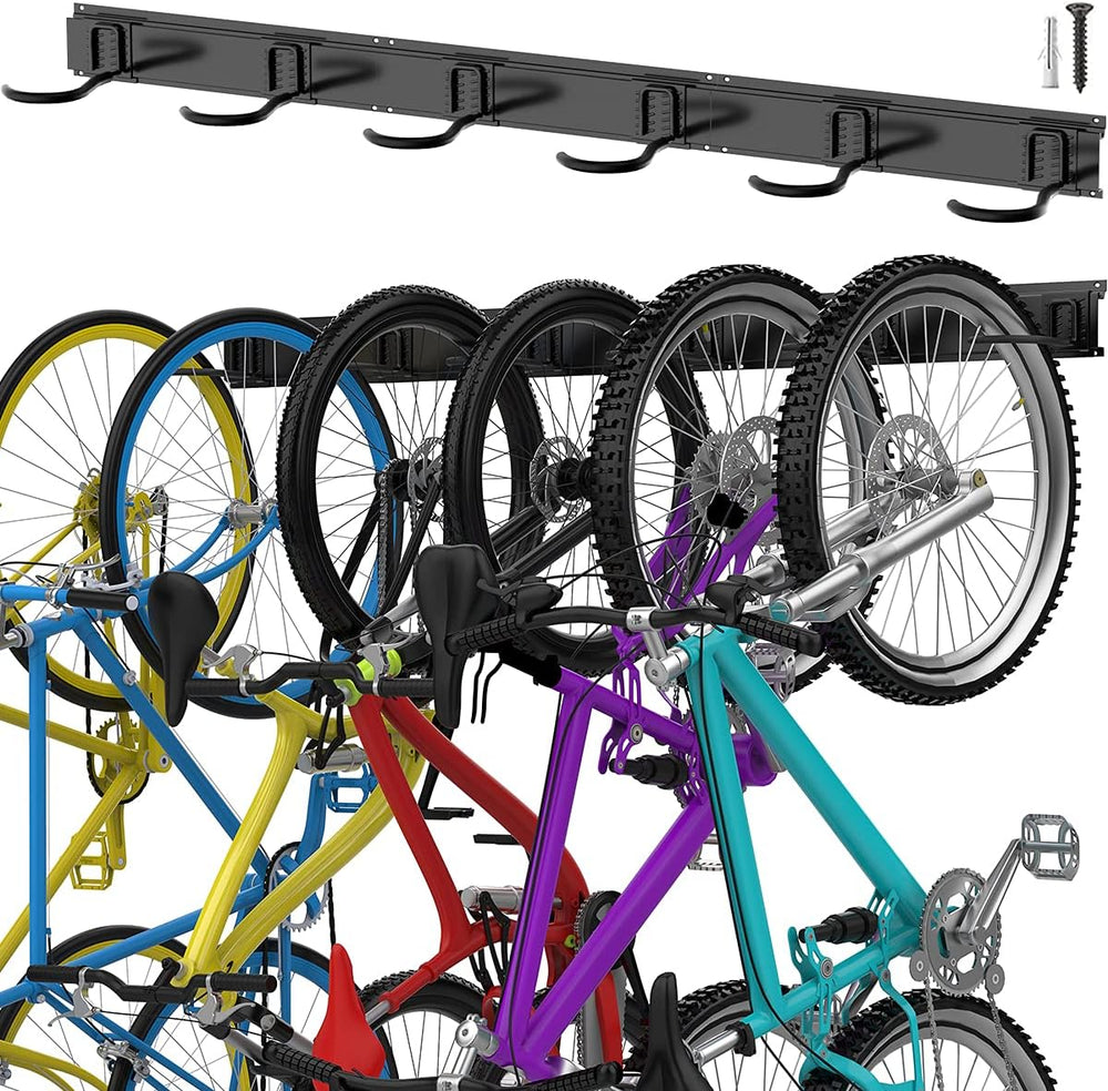 TORACK Bike Storage Rack, 6 Bike Rack Wall Mount Home and Garage Organizer