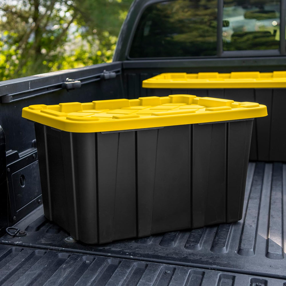 Sterilite Industrial Storage Tote with Lids for Garage, 27 Gallon, 18-Pack
