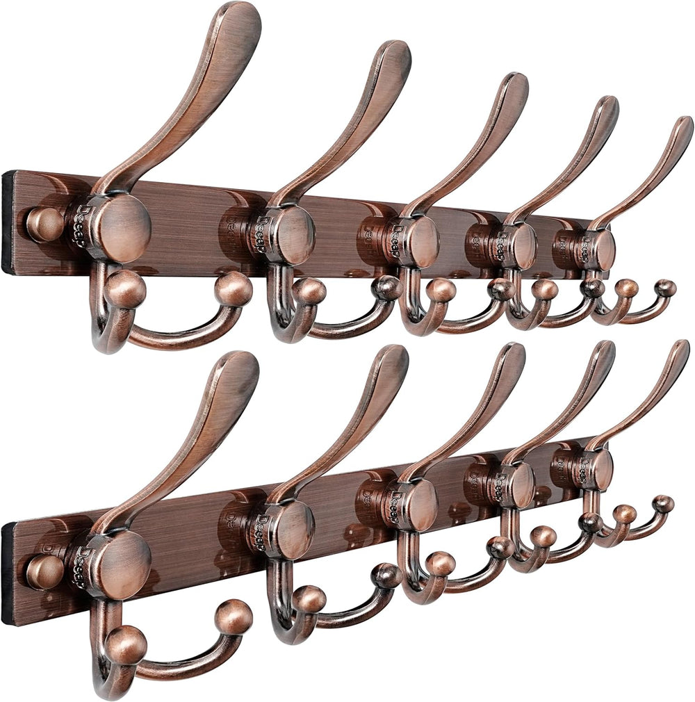 Dseap Coat Rack Wall Mount, Heavy Duty 12-Gauge Base vs Flimsy 1mm, Double-Th...
