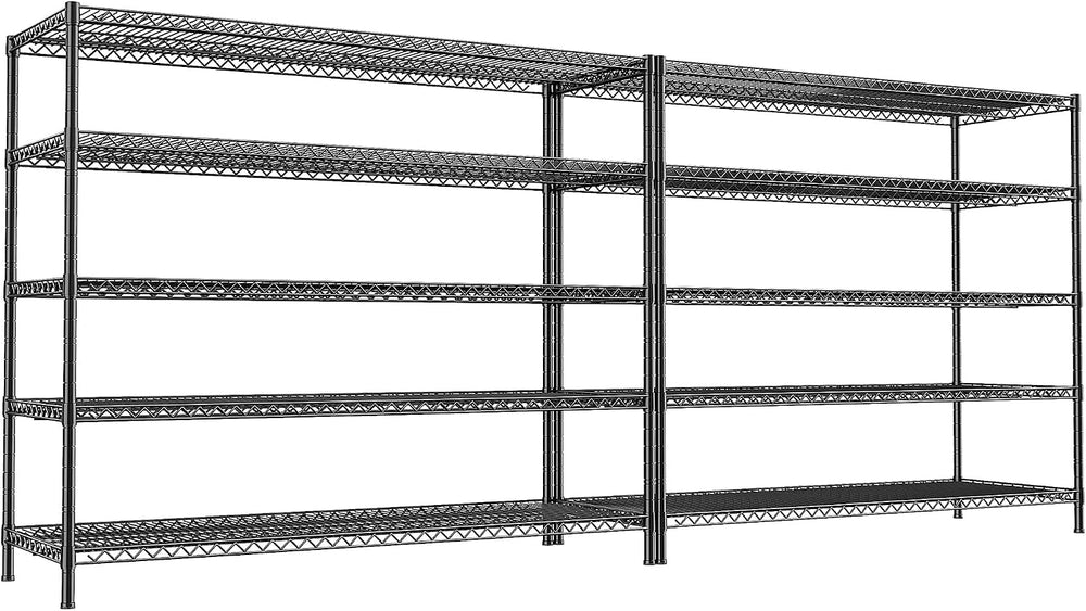 REIBII 55.5" W Storage Shelves 3200LBS Wire Shelving Unit 5 Tier Metal S...
