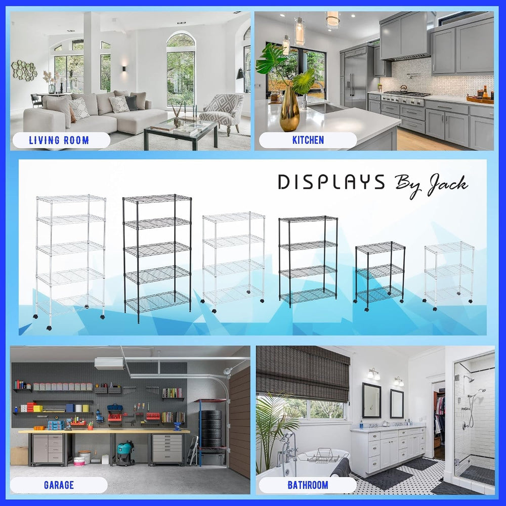 3 Tier Wire Shelving Unit Storage Rack, Metal Heavy Duty Utility Organizers, ...