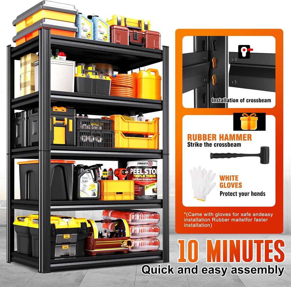 Storage Shelves,Adjustable Shelving Unit,5T Metal Garage Shelving ,Heavy Duty...