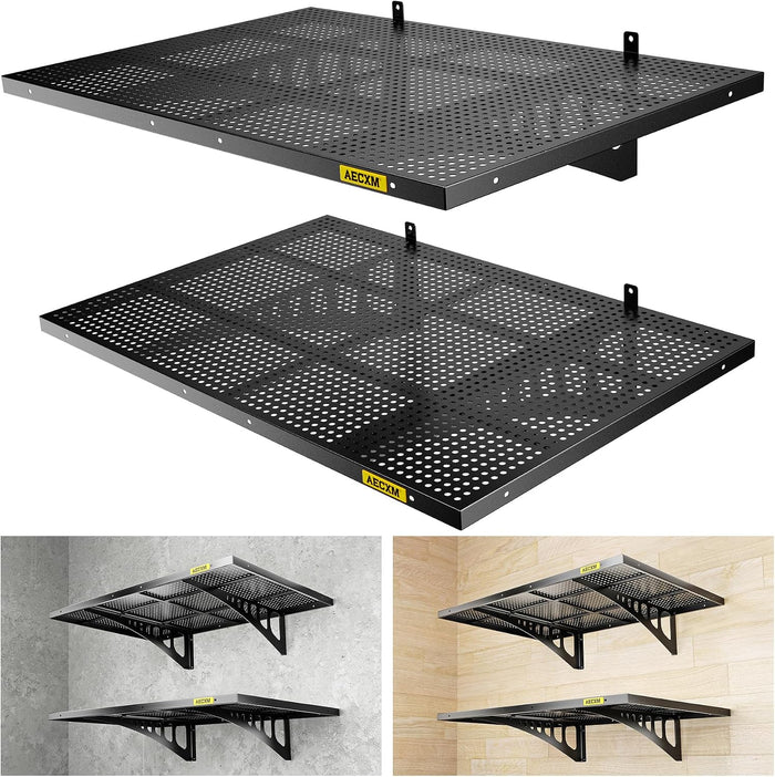 2-Pack 2x3ft Adjustable Garage Wall Shelving 560lbs Load Capacity Heavy Duty