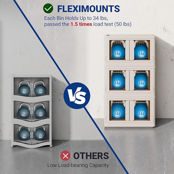 FLEXIMOUNTS 110 QT Stackable Storage Bins