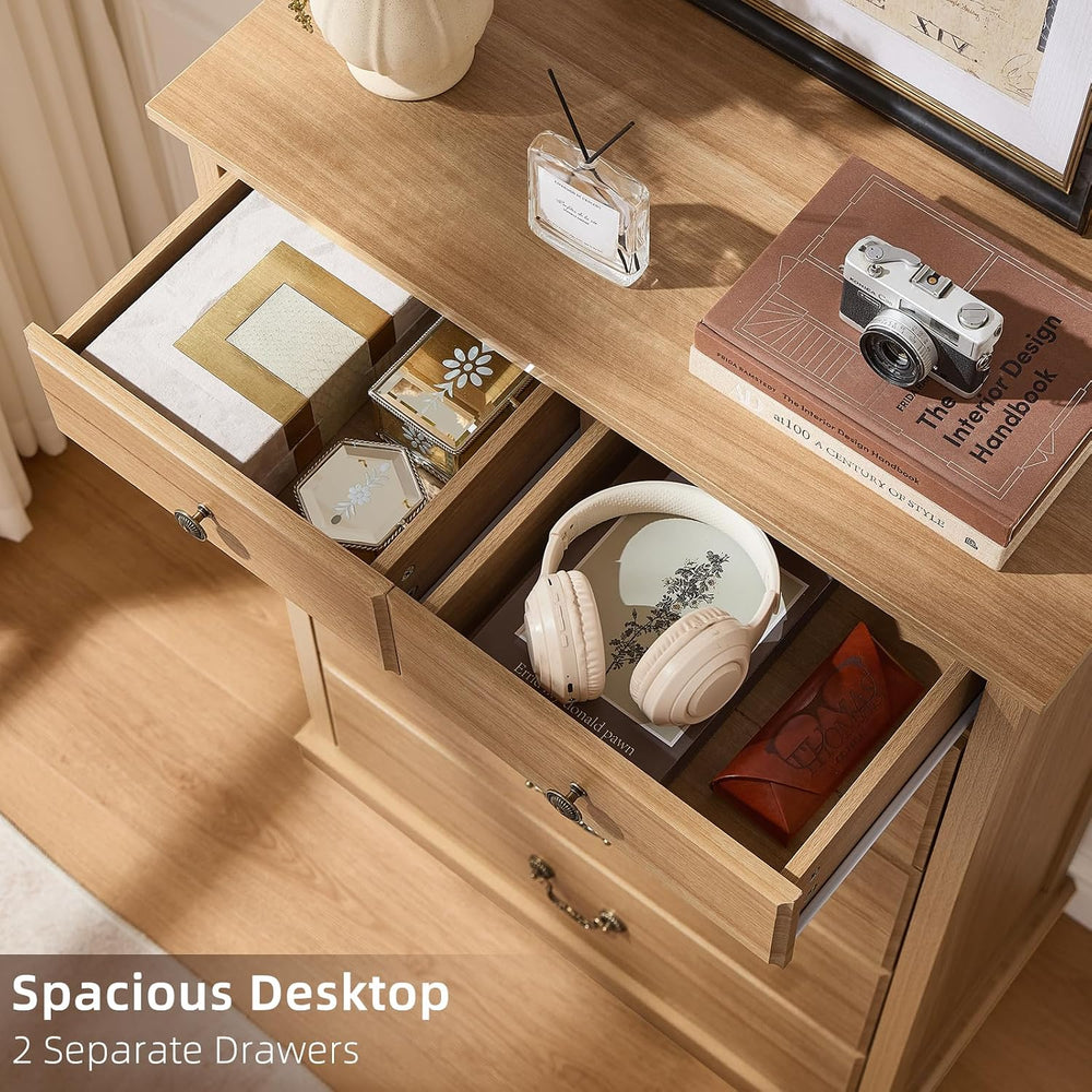 6 Drawer Dresser,Farmhouse Wood Chest of Drawers for Bedroom,47" Tall Dr...